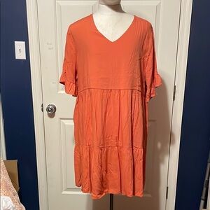 Orange Midi Dress